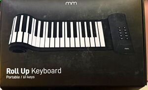mm Roll Up Keyboard Portable 61-Key Electronic Keyboard w/ Built-In Speaker B/W